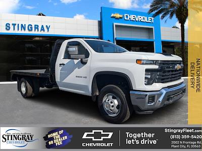 New 2025 Chevrolet Silverado 3500 Work Truck Regular Cab 4WD Bedrock Flatbed Truck for sale #SF136323 - photo 1