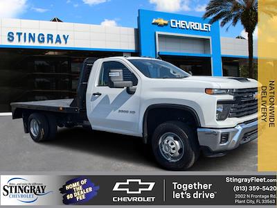 New 2025 Chevrolet Silverado 3500 Work Truck Regular Cab 4WD Bedrock Flatbed Truck for sale #SF136341 - photo 1