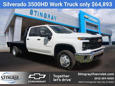 New 2025 Chevrolet Silverado 3500 Work Truck Crew Cab 4WD 9' 6" Knapheide Steel Flatbed Truck with Gooseneck Hitch for sale #SF370932 - photo 1
