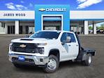 New 2025 Chevrolet Silverado 3500 Work Truck Crew Cab 4WD 9' 4" CM Truck Beds Steel Flatbed Truck with Gooseneck Hitch for sale #153342 - photo 1