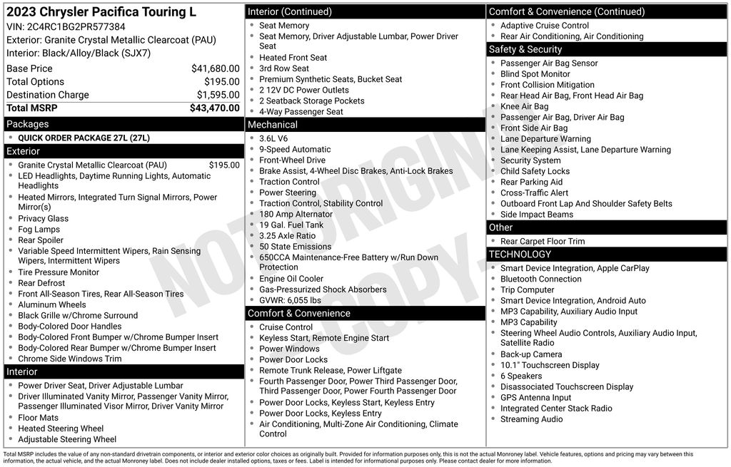 Used 2023 Chrysler Pacifica - photo 1