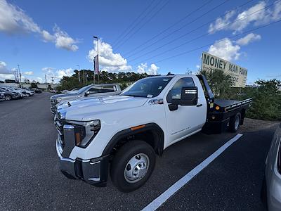 New 2025 GMC Sierra 3500 Pro Regular Cab 4WD 11' 4" Hillsboro Steel Flatbed Truck with Gooseneck Hitch for sale #2531199 - photo 1