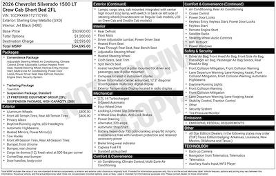 New 2026 Chevrolet Silverado 1500 LT Crew Cab 4WD Pickup for sale #260246 - photo 1