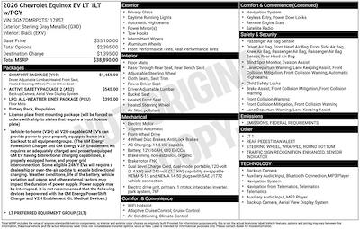 New 2026 Chevrolet Equinox EV LT SUV for sale #260696 - photo 2