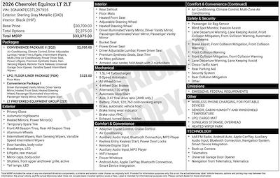 New 2026 Chevrolet Equinox LT AWD SUV for sale #260776 - photo 2