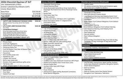 New 2026 Chevrolet Equinox LT AWD SUV for sale #260807 - photo 2