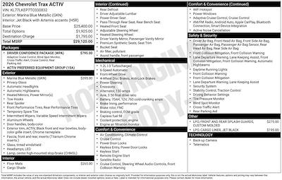 New 2026 Chevrolet Trax ACTIV for sale #261497 - photo 1