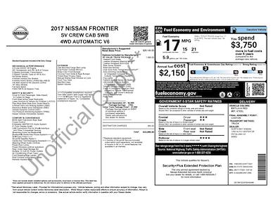 2017 Nissan Frontier Crew Cab 4WD Pickup for sale #2773321 - photo 2