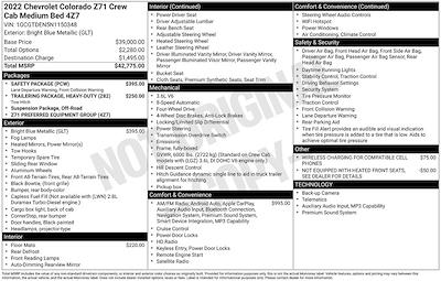 Used 2022 Chevrolet Colorado Z71 Crew Cab for sale #1A1121 - photo 2