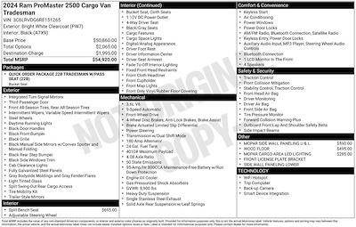 Used 2024 Ram ProMaster 2500 High Roof Empty Cargo Van for sale #1A1162 - photo 2