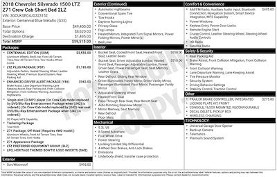 Used 2018 Chevrolet Silverado 1500 LTZ Crew Cab for sale #1C1172A - photo 2