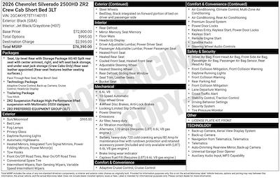 2026 Chevrolet Silverado 2500 Crew Cab 4WD Pickup for sale #1T1327 - photo 2