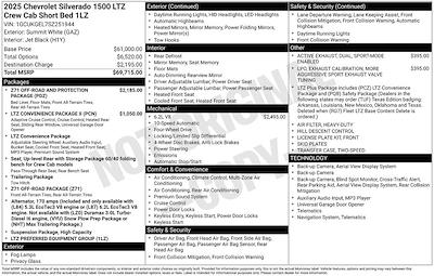 New 2025 Chevrolet Silverado 1500 LTZ Crew Cab for sale #1T1544 - photo 2