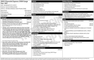 2023 Chevrolet Express 2500 RWD Empty Cargo Van for sale #1X1045 - photo 2