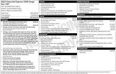 New 2025 Chevrolet Express 2500 Empty Cargo Van for sale #T31346 - photo 2