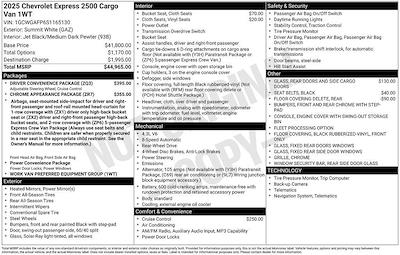 2025 Chevrolet Express 2500 RWD Empty Cargo Van for sale #CUN0939 - photo 2