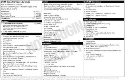 2021 Jeep Compass 4WD SUV for sale #CUN1006 - photo 2