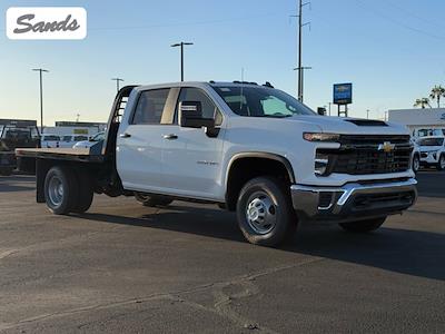 New 2024 Chevrolet Silverado 3500 Work Truck Crew Cab 4WD 9' 4" PJ Truck Beds Steel Flatbed Truck with Gooseneck Hitch for sale #243850 - photo 1