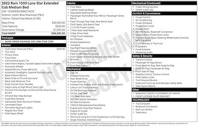 Used 2022 Ram 1500 Lone Star Quad Cab for sale #NN274220 - photo 2