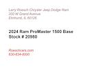 2024 Ram ProMaster 1500 High Roof FWD, Empty Cargo Van for sale #20980 - photo 3