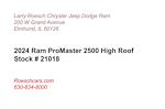 2024 Ram ProMaster 2500 High Roof FWD, Empty Cargo Van for sale #21018 - photo 3