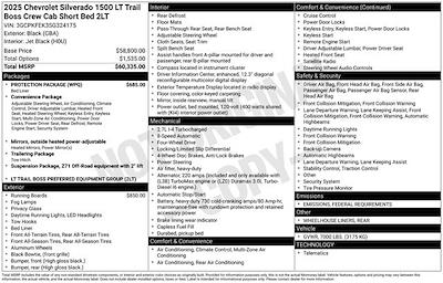 2025 Chevrolet Silverado 1500 Crew Cab 4x4 Pickup for sale #3B4938 - photo 2
