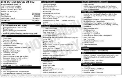 2025 Chevrolet Colorado Crew Cab RWD Pickup for sale #3B5097 - photo 2