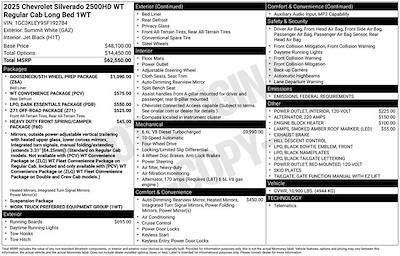 New 2025 Chevrolet Silverado 2500 Work Truck Regular Cab 4x4 Pickup for sale #3FL1422 - photo 2