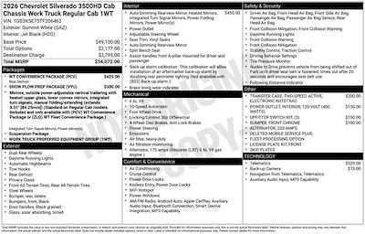 New 2026 Chevrolet Silverado 3500 Regular Cab 60 CA Cab Chassis for sale #3FL1643 - photo 2