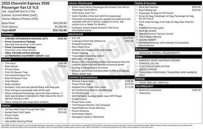 2025 Chevrolet Express 3500 RWD Passenger Van for sale #M3769 - photo 2