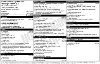 2025 Chevrolet Express 3500 RWD Passenger Van for sale #M3776 - photo 2