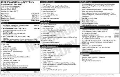 New 2025 Chevrolet Colorado Work Truck Crew Cab for sale #M3813 - photo 1