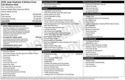 Used 2020 Jeep Gladiator Sport Crew Cab for sale #25F1416A - photo 2