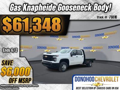 New 2025 Chevrolet Silverado 3500 Work Truck Crew Cab 4WD 9' 10" Knapheide Steel Flatbed Truck with Gooseneck Hitch for sale #78816 - photo 1