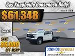 New 2025 Chevrolet Silverado 3500 Work Truck Crew Cab 4WD 9' 10" Knapheide Steel Flatbed Truck with Gooseneck Hitch for sale #78816 - photo 1