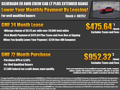 New 2025 Chevrolet Silverado EV LT Crew Cab 4WD Pickup for sale #80252 - photo 1