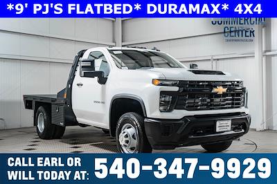 New 2025 Chevrolet Silverado 3500 Work Truck Regular Cab 4x4 9' PJ Truck Beds Flatbed Truck with Gooseneck Hitch for sale #50061 - photo 1