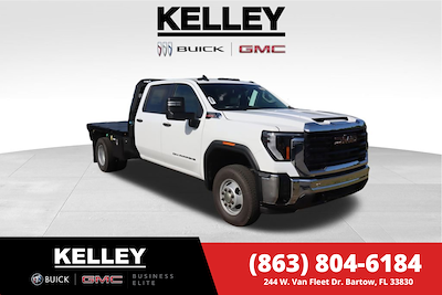 New 2024 GMC Sierra 3500 Pro Crew Cab 4x4 8' 9" Knapheide Steel Flatbed Truck with Gooseneck Hitch for sale #F25722 - photo 1