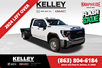 New 2024 GMC Sierra 3500 Pro Crew Cab 4x4 8' 9" Knapheide Steel Flatbed Truck with Gooseneck Hitch for sale #F25722 - photo 1