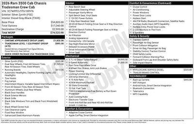 New 2026 Ram 3500 Tradesman Crew Cab 4x4 60 CA Cab Chassis for sale #TG188976 - photo 2