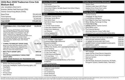 2026 Ram 2500 Crew Cab 4x4 Pickup for sale #TG213271 - photo 2