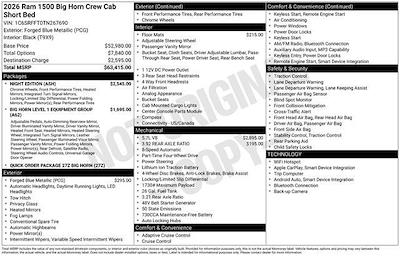 New 2026 Ram 1500 Big Horn Crew Cab for sale #TN267690 - photo 2