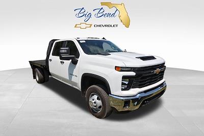 New 2025 Chevrolet Silverado 3500 Work Truck Crew Cab 4x4 9' 6" Knapheide Steel Flatbed Truck with Gooseneck Hitch for sale #F10683 - photo 1