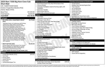 New 2025 Ram 1500 Big Horn Crew Cab 4x4 Pickup for sale #A5T194836 - photo 2