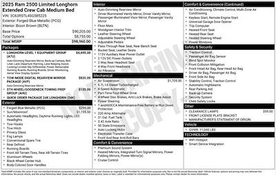 New 2025 Ram 2500 Longhorn Mega Cab 4x4 Pickup for sale #A5T585225 - photo 2