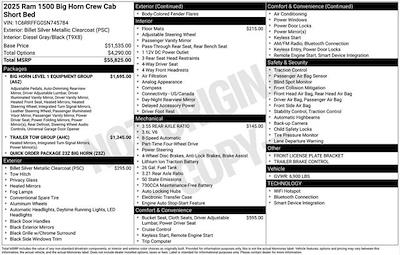 New 2025 Ram 1500 Big Horn Crew Cab 4x4 Pickup for sale #A5T745784 - photo 2
