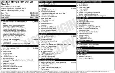 New 2025 Ram 1500 Big Horn Crew Cab 4x4 Pickup for sale #A5T760948 - photo 2