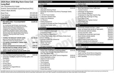 New 2026 Ram 3500 Big Horn Crew Cab 4x4 Pickup for sale #A6T172040 - photo 2