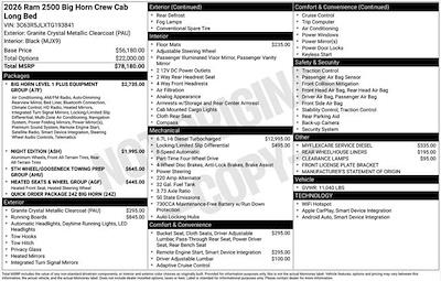 New 2026 Ram 2500 Big Horn Crew Cab 4x4 Pickup for sale #A6T193841 - photo 2