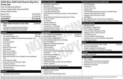 New 2026 Ram 4500 Big Horn Crew Cab 4x4 60 CA Cab Chassis for sale #A6T203917 - photo 2